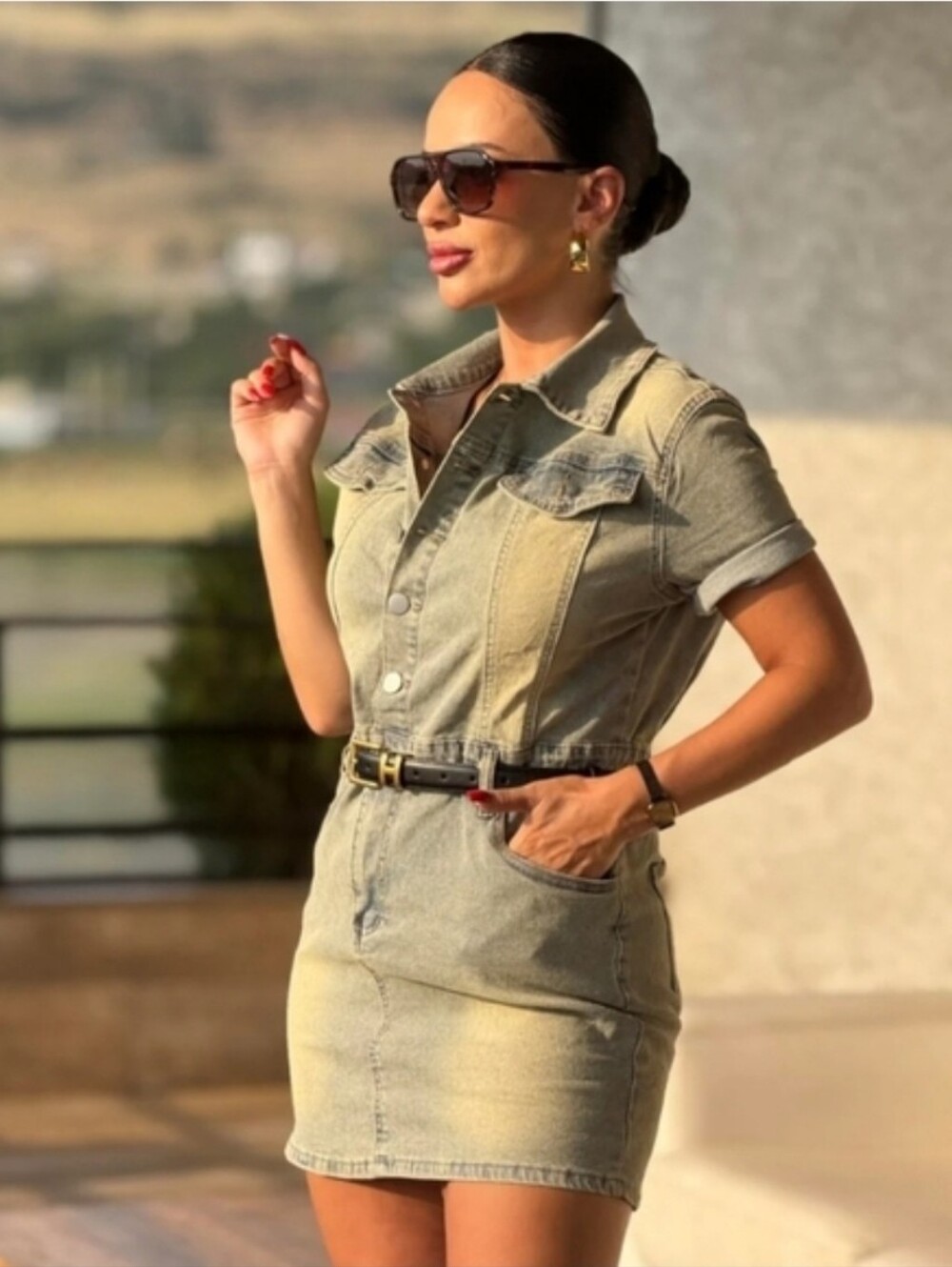 Stretch Denim Dress
